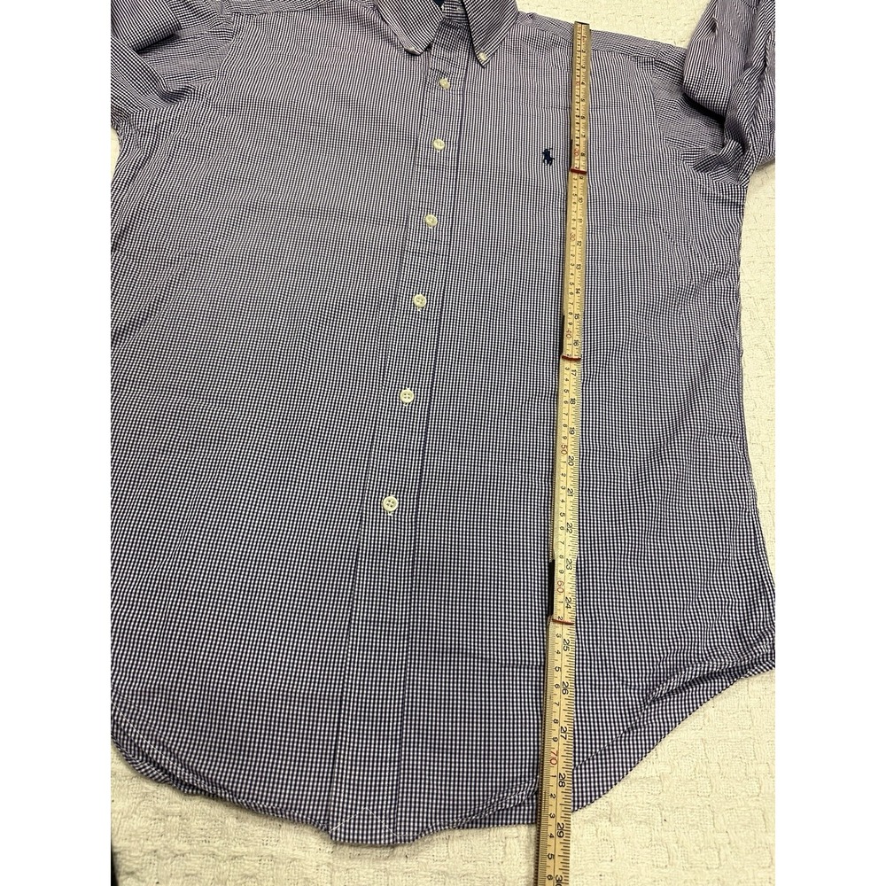 Ralph Lauren Yarmouth Shirt Men's 14.5 32/35 Purple Gingham Plaid Long Sleeve - Picture 6 of 9